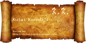 Kulai Kornél névjegykártya